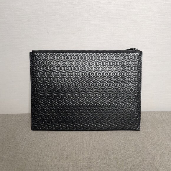 Saint Laurent Black Letter Logo Embossed Clutch - Picture 1 of 6
